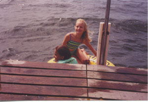 Danielle swims....